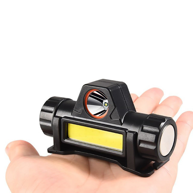 Mini lampe frontale LED portable puissante XPE + COB, lampe frontale de chasse rechargeable par USB, lampe frontale étanche avec queue magnétique 