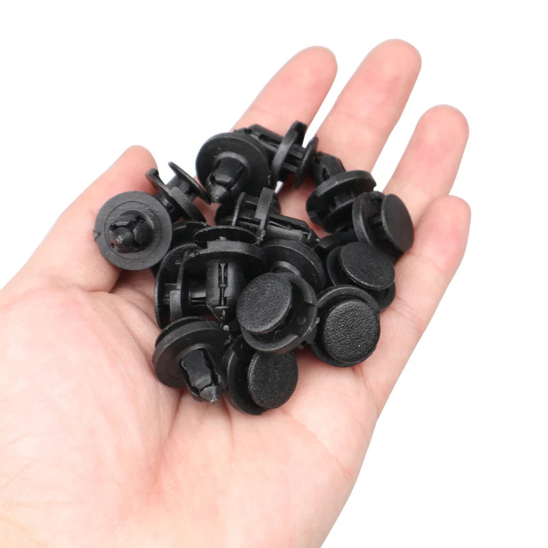 10/20/50pcs 8mm Diameter 8mm Black Vehicle Car Bumper Door Panel Fender Liner Clips Retainer Plastic Auto Fasteners Rivets Clips - ToolFlx