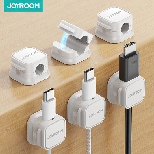 Joyroom 3/6Pcs Magnetic Cable Clip Cord Holder Adhesive Wire Holder Keeper Organizer for Home Office Under Desk Cable Management