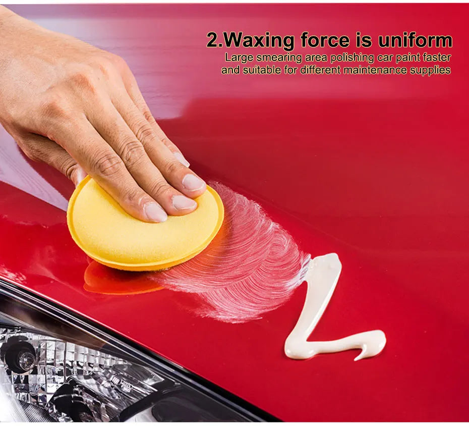 SEAMETAL 12pcs Car Round Waxing Polish Sponges High Density Foam Applicator Pads Polishing Sponges for Car Detailing Tools