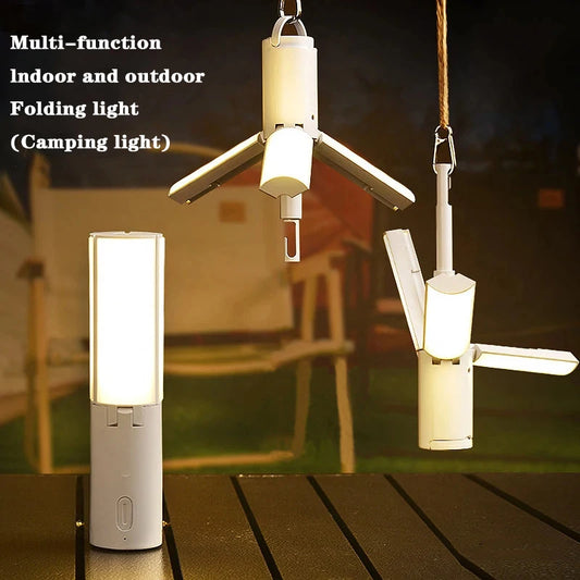 Folding Outdoor Camping Portable Rechargeable High Capacity  Emergency Lamp Flashlight HangingTent Hanging Light Lantern