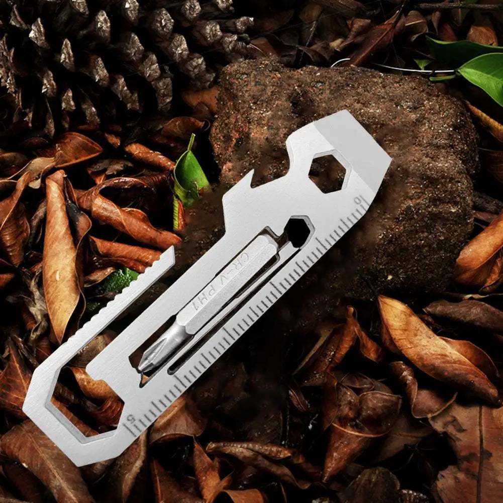 Useful Multitool Card Stainless Steel Outdoor Tool Card Mini 7 in 1 Tool Combination Multitool Card  Hexagon Wrench