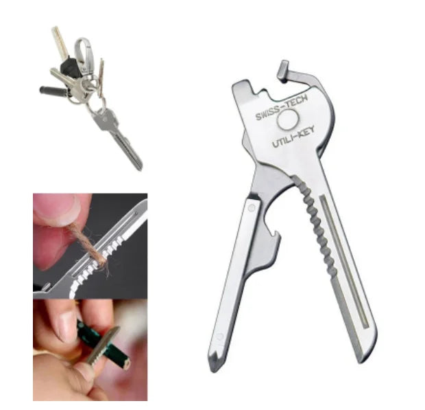 Edc gear Mini Utili Key shape ring pocket Opener Screwdriver keychain kit Tool survive Multi utility tactical Multipurpose Knife