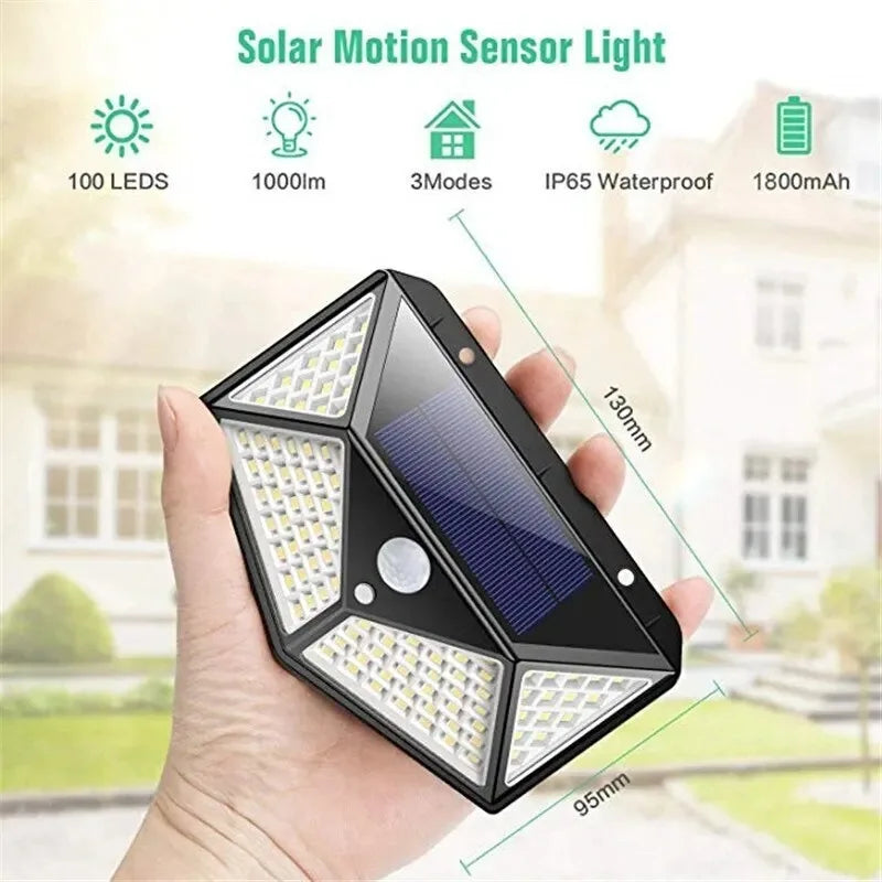 6Pcaks 100 LED Reflektoren Solar Lampe Motion Sensor Outdoor Garten Dekoration Solar Led Sensor Beleuchtung Wasserdichte Scheinwerfer 