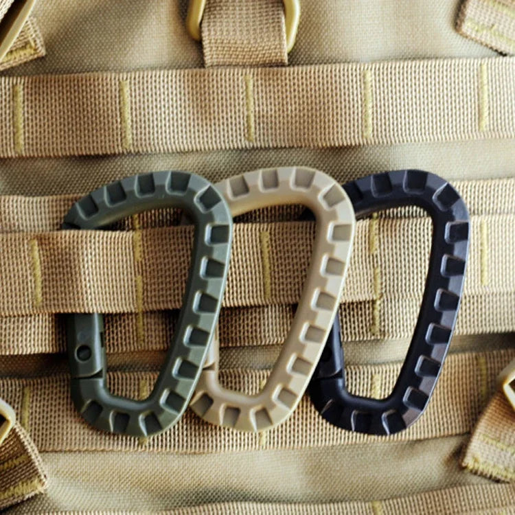 Tactical D-Ring Grimlock Carabiner Clip MOLLE Webbing Attachment Fast Latch System For Military Vest/Backpacks/Pouch/Bag/Belt