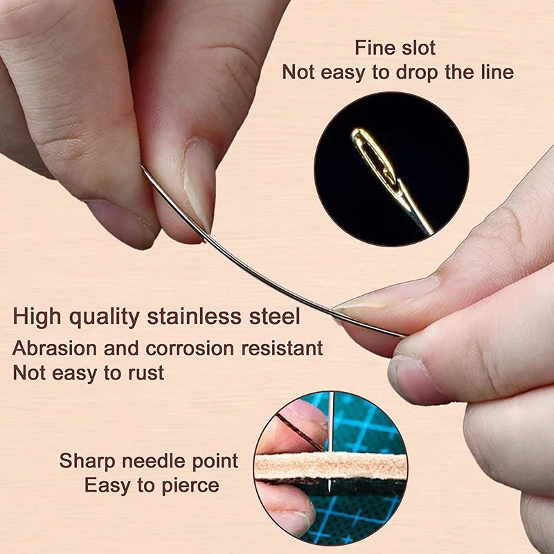 12PCS Sewing Needles Multi-size Side Opening Stainless Steel Darning Sewing Household Hand Tools