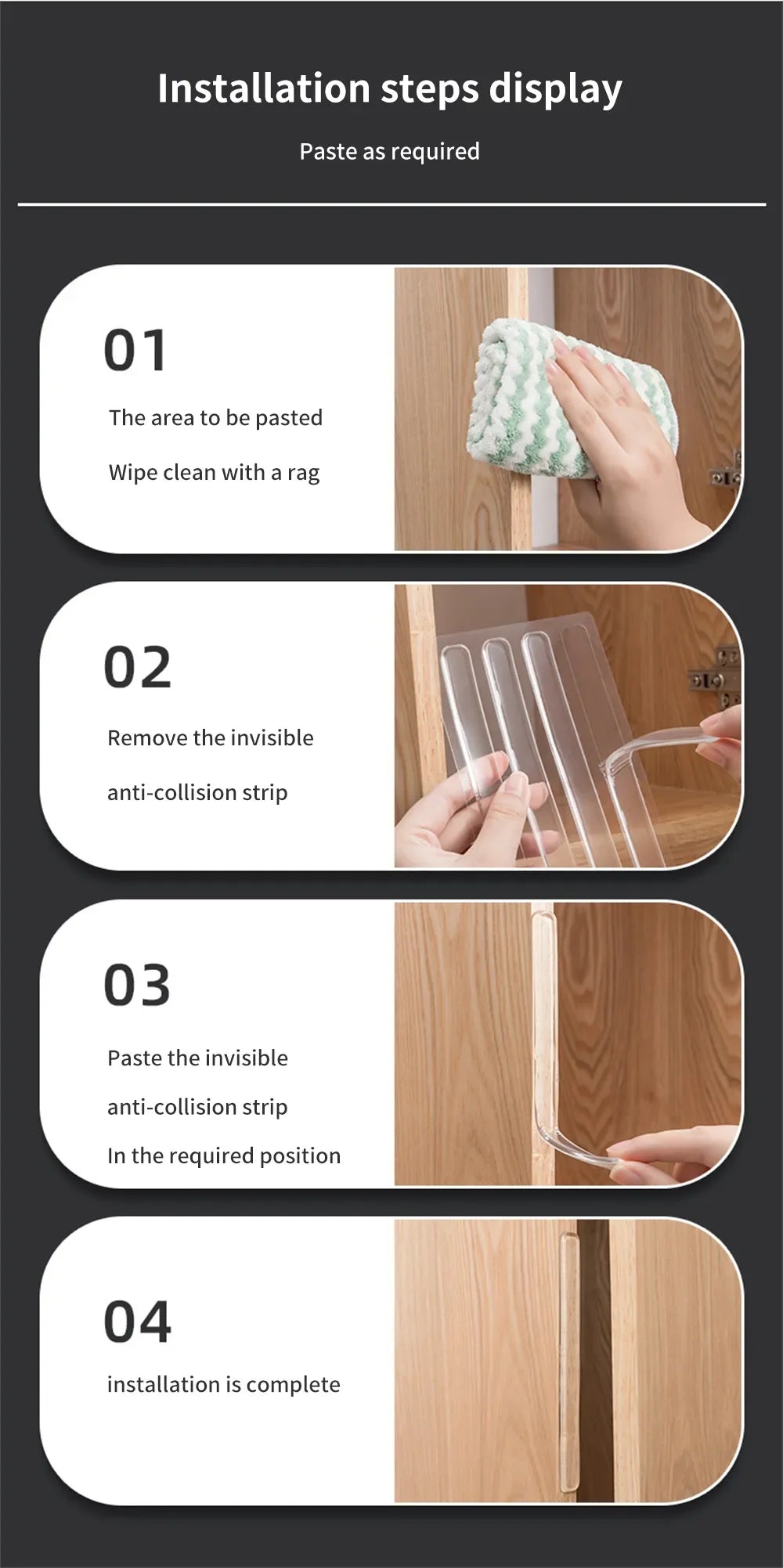 Silicone Self Adhesive Buffer Pads Refrigerator Anti-collision Strip Door Stopper Cabinet Bumpers Transparent Wall Protector Pad