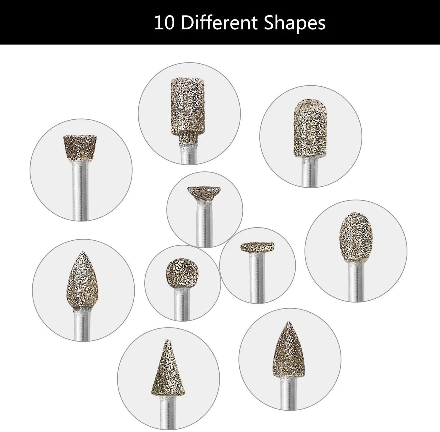 SI FANG 30pcs diamond grinding head wheel dremel rotary tool burs set accessories drill burr bits variety of shapes