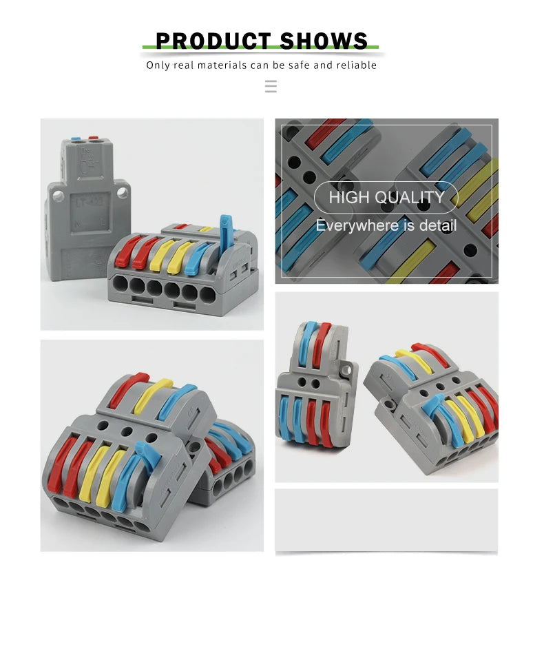 Mini Fast Wiring Connectors Universal Compact Splitter Electrical Cable Push-in Conductors Connector With Lever Terminal Block