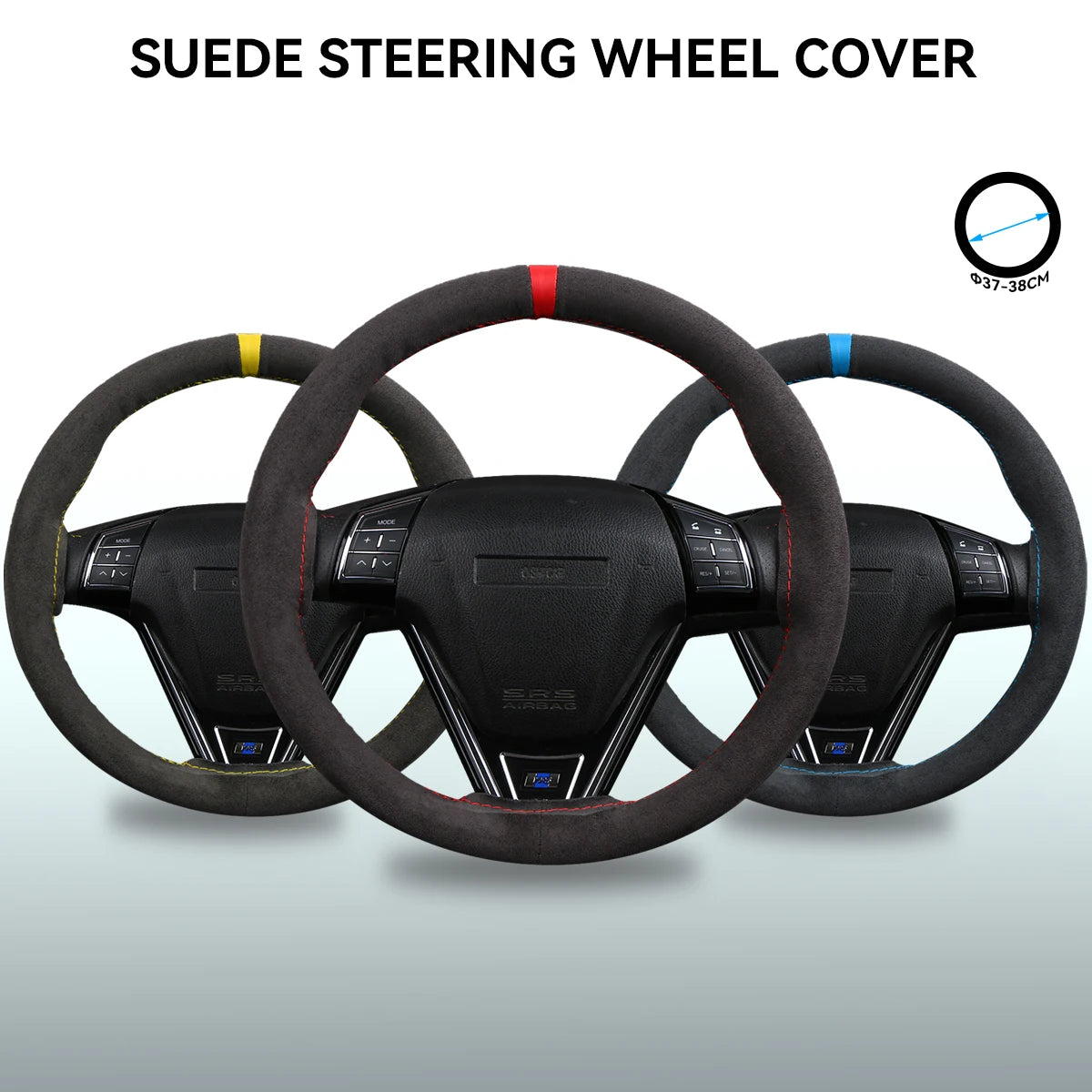 Universal Suede Car Steering Wheel Cover DIY Hand Sewing Soft Leather Braiding Cover For Auto Steering Wheel