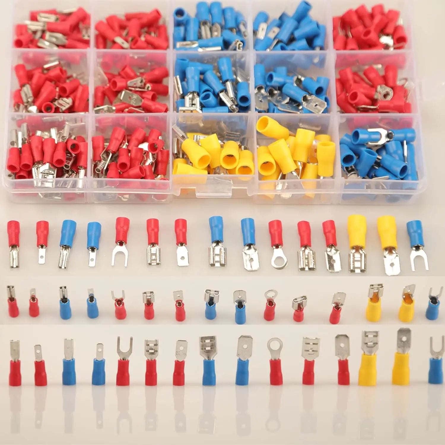 280pcs Wire Connector Kit Male Female Insulated Terminals Cold Crimp Terminals Assorted Crimp Terminals Spade Butt Connector Kit - ToolFlx