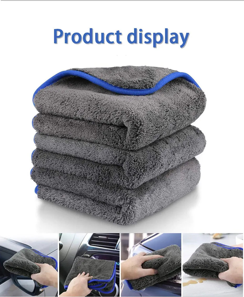 SEAMETAL 1200GSM Car Wash Microfiber Towel 40x40cm Car Detailing Drying Auto Washing Cloth Micro Fiber Rags for Car Accessories