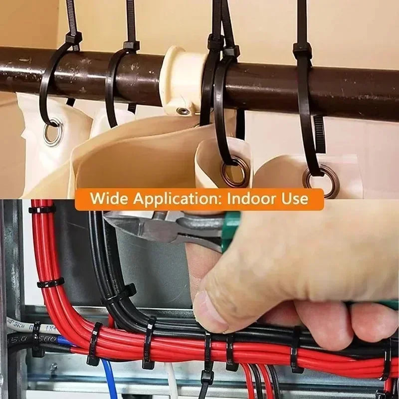 2000/100PCS Wholesale Self Locking Nylon Cable Ties Fastening Loop Heavy Cord Tie Duty Cables Fasten Rings Workshop Wire Straps