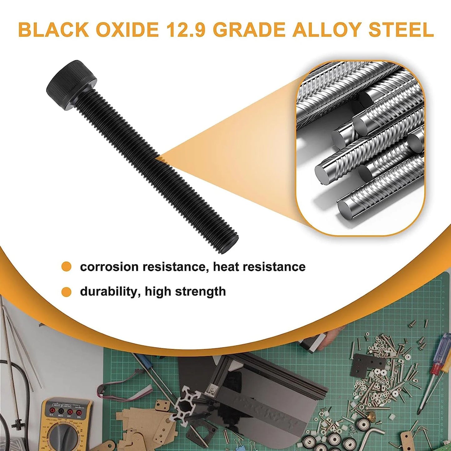 Lot de 660 vis M2 M2 x 4/6/8/10/12/16/20/25/30 mm, boulons à tête creuse hexagonale, écrous, rondelles, kit d'assortiment en acier allié de qualité 12.9 