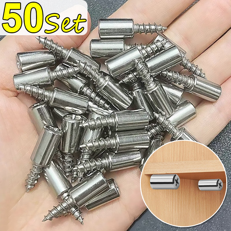 50/4Set Cross Self-tapping Screw with Rubber Sleeve Laminate Support Home Wardrobe Cabinet Glass Hard Nonslip Partition Nails