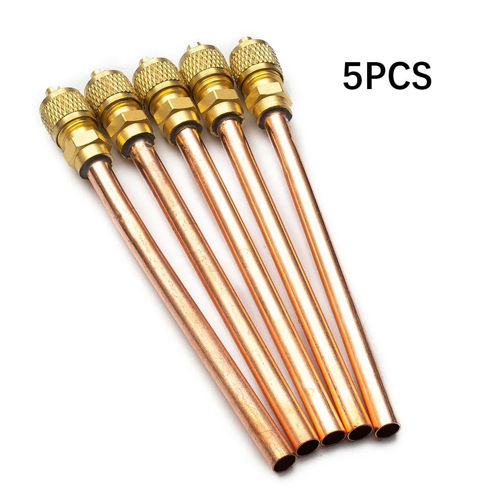 5PCS/Set Garden Air Conditioner Refrigeration 125mm Accessories Valves Copper Tube Filling Parts 3.4 Mpa Home DIY Power Tool