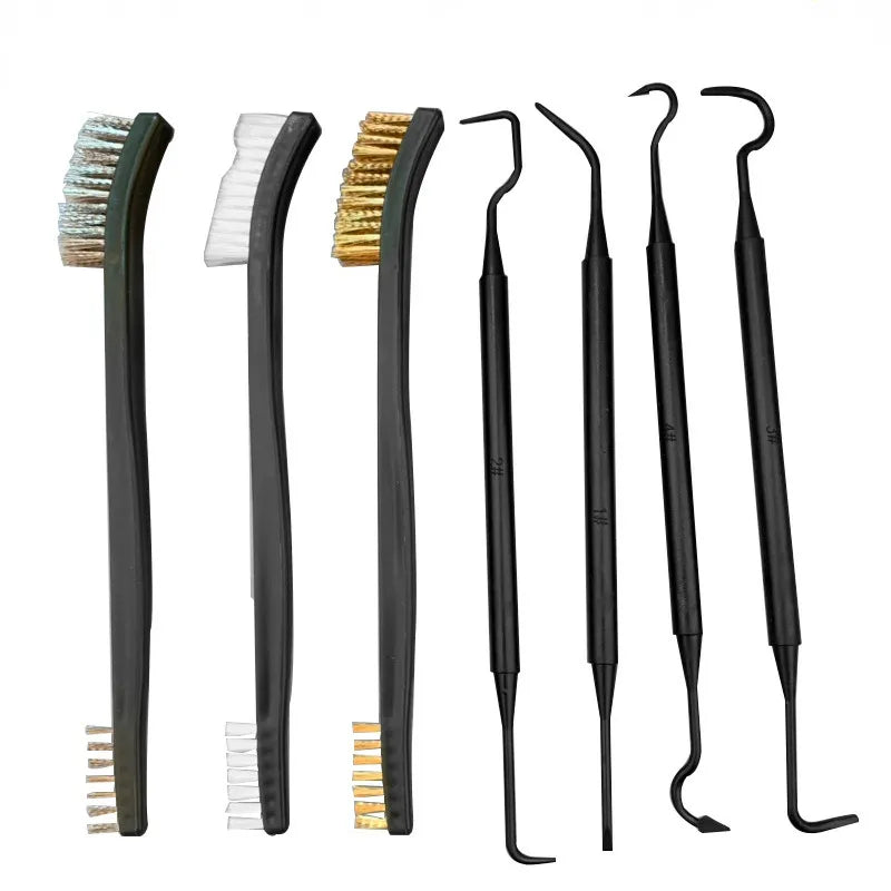 ALLSOME Double-end Steel Wire Brush & Nylon Pick Set Universal Hunting Gun Cleaning Kit Tactical Rifle Gun Cleaning Tool - ToolFlx