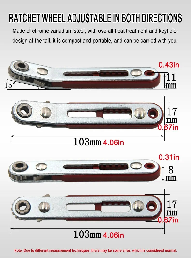 Multifunctional Bidirectional Forward and Reverse Ratchet Screwdriver Elbow Flat Head Wrench Cross Screwdriver Slotted Tool - ToolFlx