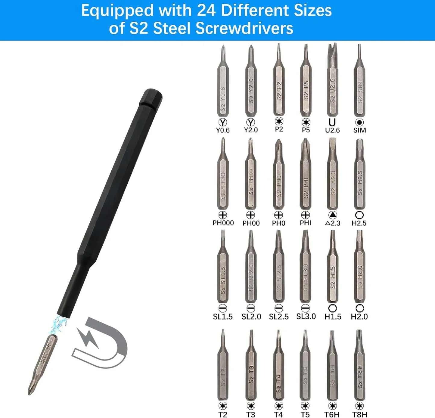 Magnetic Screwdriver Set 63 In 1 Kit Bits Precision Electronics Computer PC Phone Disassembly Multifunctional Maintenance Tool