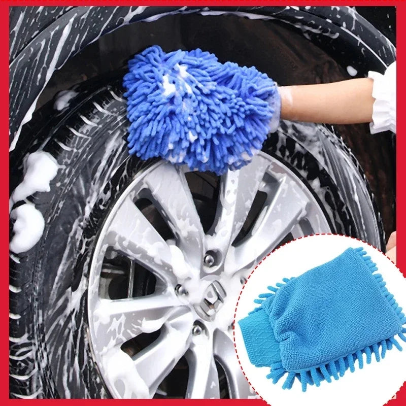 1/3/5pcs Microfiber Car Wash Gloves Auto Gloves Ultra Absorbent Wash Car Sponge Scratch Free Microfiber Car Cleaning Tool