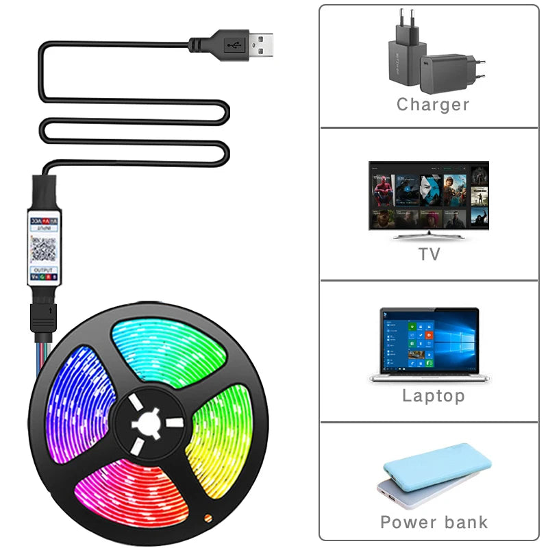 LED-Lichtstreifen Bluetooth 24 Tasten Fernbedienung Band für Zimmerdekoration TV-Hintergrundbeleuchtung 3535 Lampe für Weihnachtsgeschenke 1M 2M 3M 4M 5M 10M 