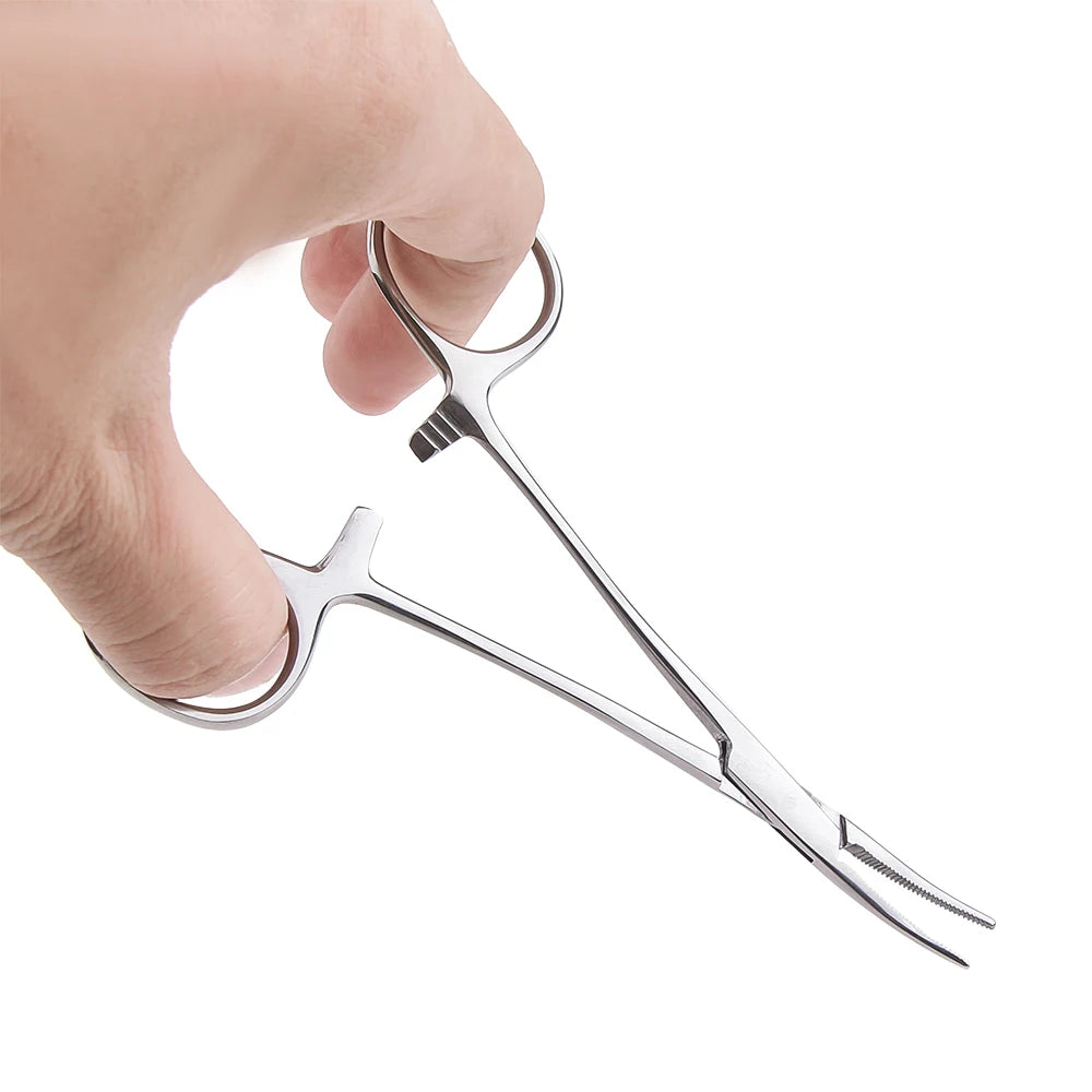 Hand Tool Hemostatic Forceps Pet Hair Clamp Fishing Locking Pliers Epilation Tools Curved Straight Tip 12.5 16 18cm