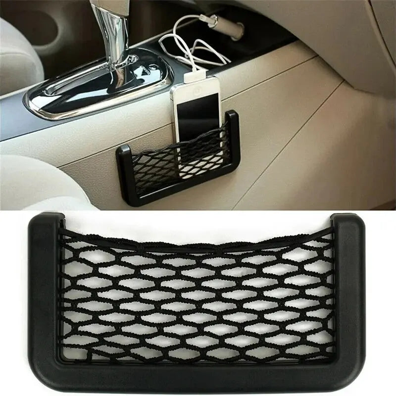 Lot de 4 pochettes de rangement en maille pour siège de voiture, intérieur latéral, articles divers, filet de téléphone, sac de rangement pour voiture, filets élastiques flexibles 