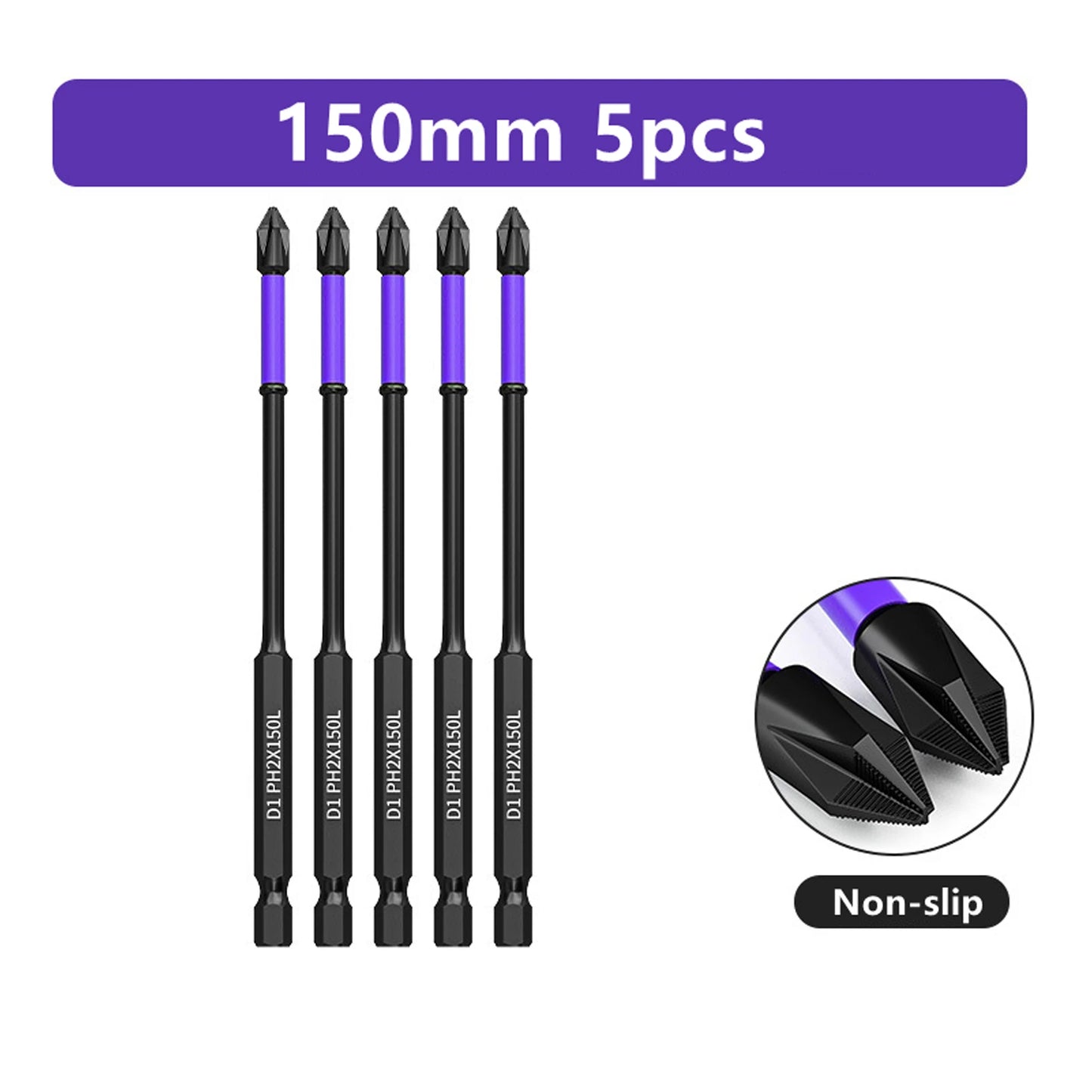 D1 Anti-Slip and Shock-Proof Bits Screwdriver Bits,High Hardness Strong Magnetic