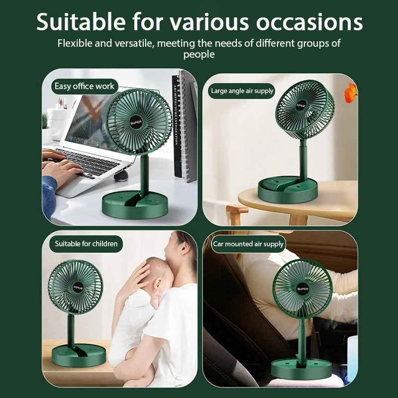 USB Foldable Electric Fan Cold air Portable Indoor Outdoor ventilador Mini Home Cooling Table Fan Camping Desktop Air Cooler fan