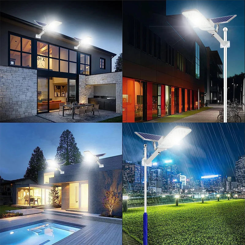 200W Powerful Solar Light Outdoor Solar Street Light 6000mah Waterproof Automatic Dusk to Dawn Street Light For Garage Garden