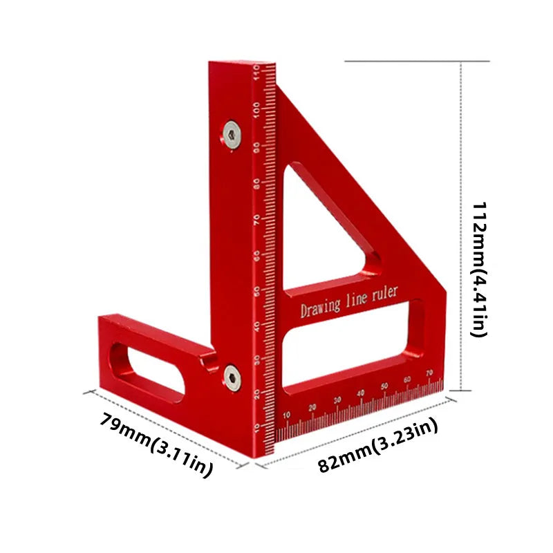 Woodworking Ruler Square Layout Miter Triangle Ruler 45 Degree 90 Degree Metric Gauge Fnicel Measure Tools Woodworking Tools