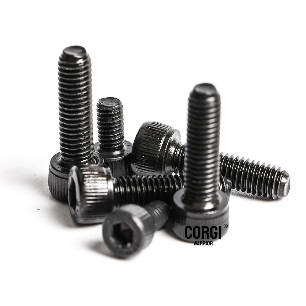 1140 Black Steel Socket Head Hex Round Cap Screws Set M2 M3 M4 M5 M6 Grade 12.9 DIN912 Allen Bolts Nuts Assortment Kit Tool Box