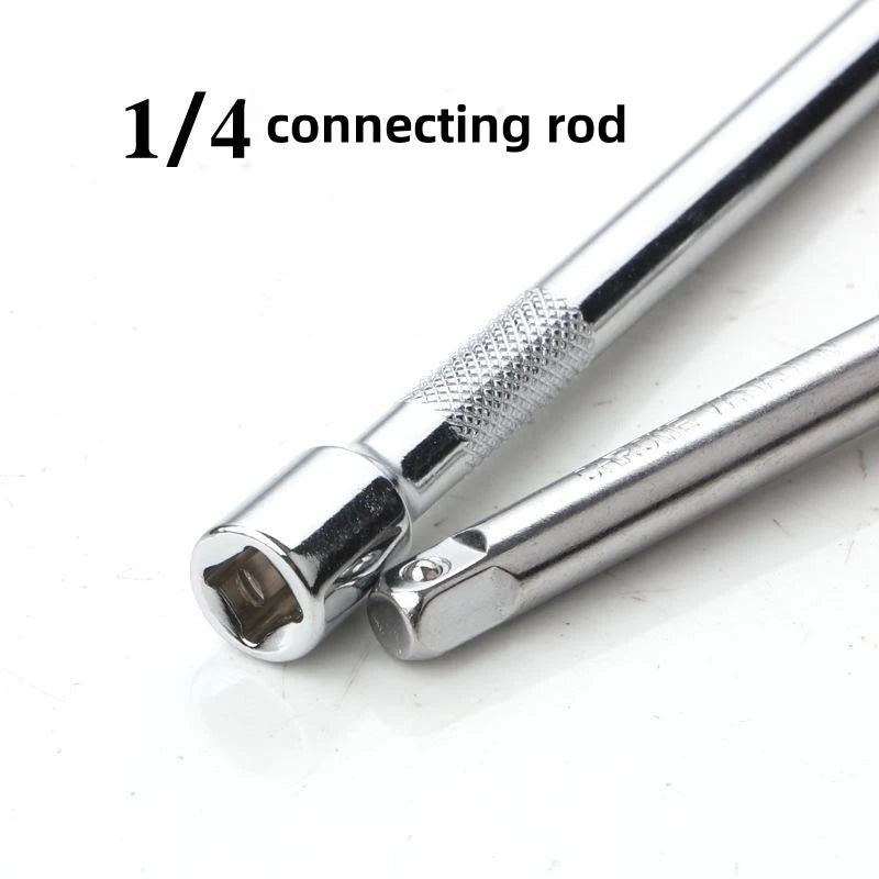 Socket Ratchet Wrench Extension Bar 1/4\" 50/75/100/150mm Ratchet Wrench Socket Extender Hand Adjustment Hand Tools