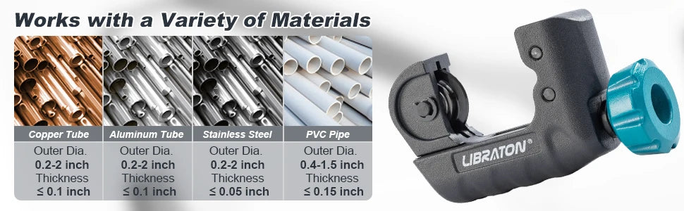 Libraton Tubing Cutter 4mm to 28mm Copper Cutter Mini Tube Cutter Multi Use Tube Cutter for Aluminum Thin Stainless Steel Pipe