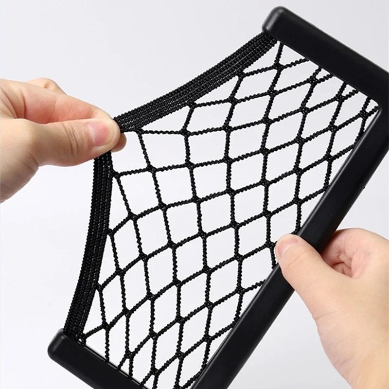 4Pcs Auto Seat Side Interior Back Sundries Pocket Mesh Storage Bag Phone Net Pocket Holder Car Storage Bag Elastic Flexible Nets