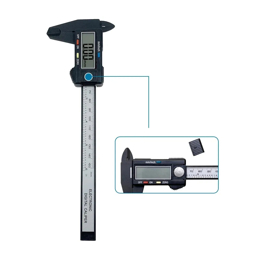 150mm 100mm Electronic Digital Caliper Carbon Fiber Dial Vernier Caliper Gauge Micrometer Digital Ruler Measuring Tool