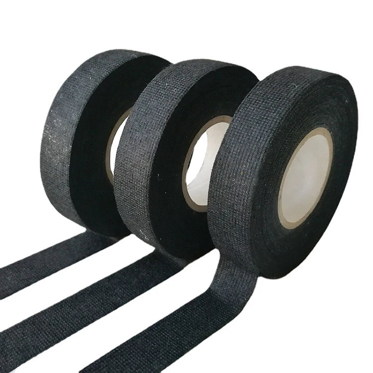 1/2/5/10Pcs 15 Meters Pet Automobile Cloth Fabric Wire Harness Binding Flannel Black Loom Automotive Fleece Adhesive Tape 9/19mm