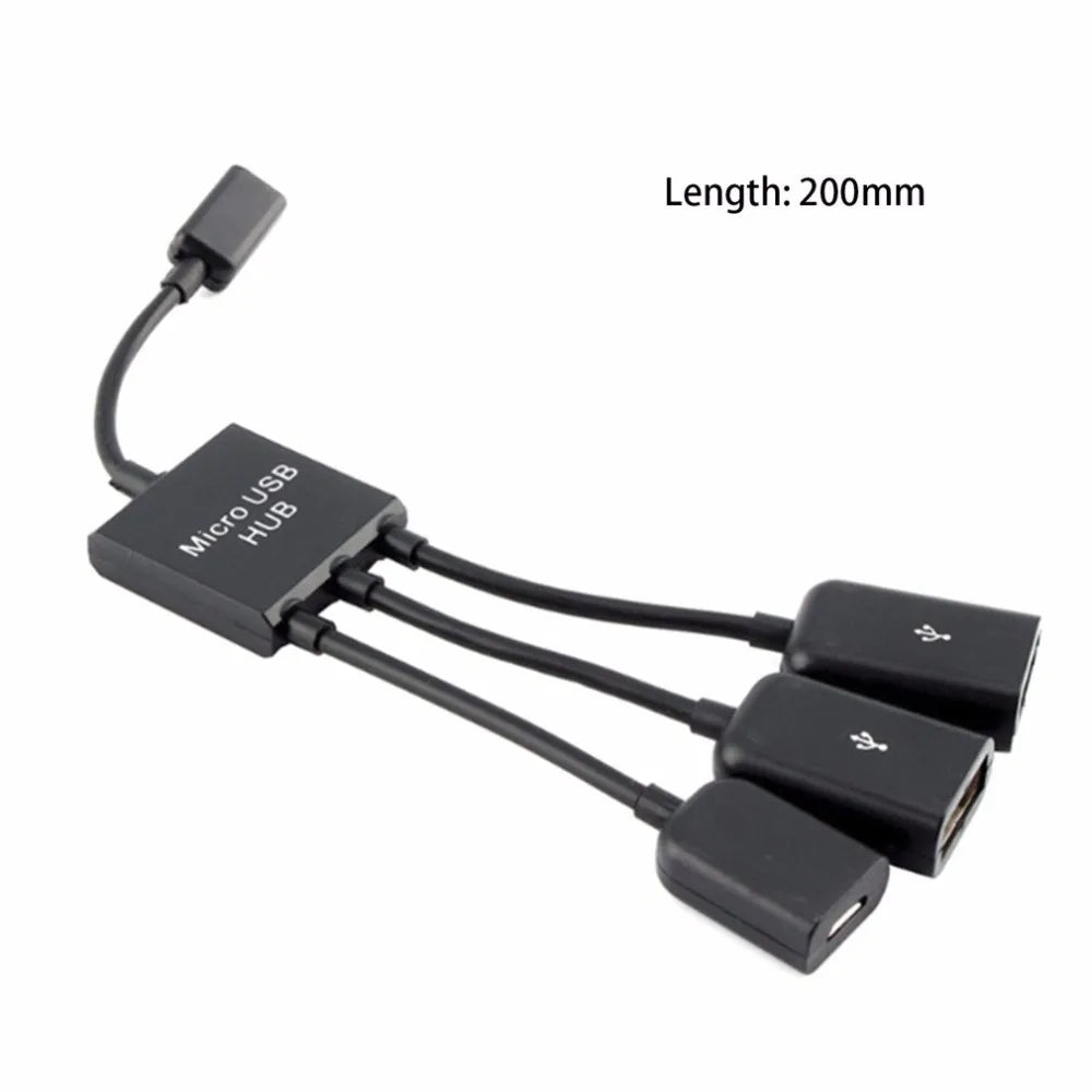 Câble de charge et d'alimentation OTG 3/4 ports Micro USB, adaptateur de connecteur répartiteur pour smartphone, ordinateur, tablette, PC, câble de données 