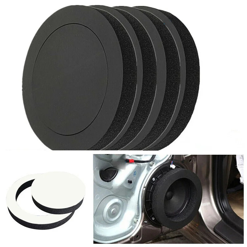 4PCS 4/5/6.5 Inch Car Speaker Sound Insulation Ring Cotton Bass Door Trim Soundproof Auto Interior Accessories Foam Universal