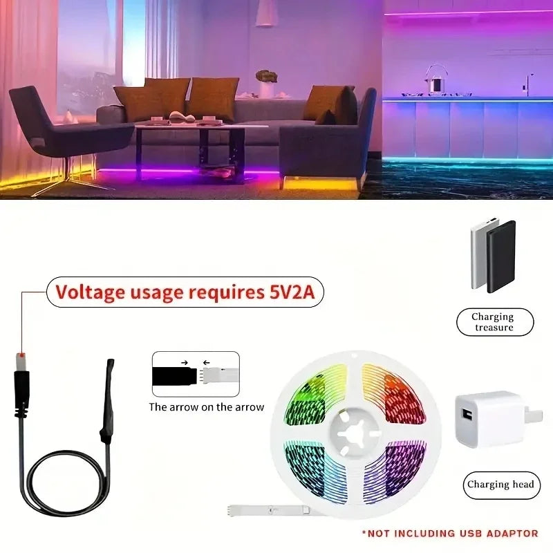 LED-Leuchten Bluetooth 5050 SMD USB-LED-Streifen Alexa APP-Steuerung WIFI RGB Klebeluces LED-TV-Hintergrundbeleuchtung Lampen für die Raumdekoration 