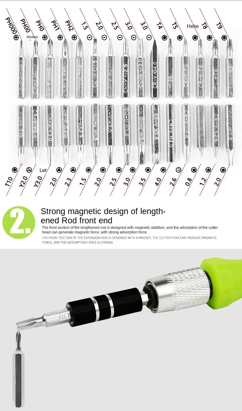 32 In 1 Screwdriver Set, Precision Household Maintenance Tool, Cross Shaped Screwdriver Screwdriver Bit Combination