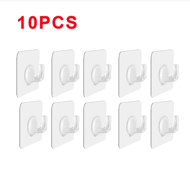 Lot de 5/10/20 crochets autocollants transparents pour porte murale, support pour charges lourdes, pour cuisine, salle de bain, porte-serviettes, porte-clés, crochet collant