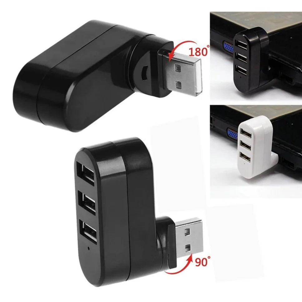 Hub USB 2.0 Hub USB 2.0 Multi USB Splitter Hub Rotatif 3 Ports Multiple Expander Splitter Mini USB 2.0 Hub Accessoires Informatiques 