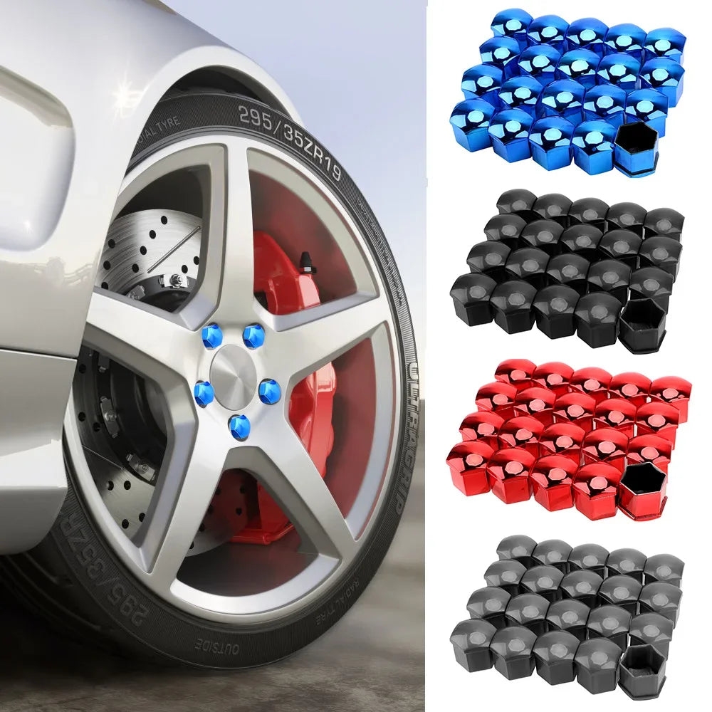 Car Wheel Nut Caps Protection Covers Caps Anti-Rust Auto Hub Screw Cover Car Tyre Nut Bolt Exterior Decoration 19/17mm 20pcs/set