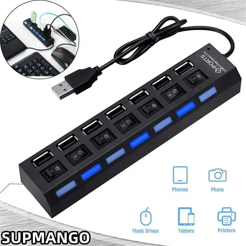 USB Hub Hub USB Adapter Multi Ports Use Power Adapter Extensor USB 2.0 PC Computer Accessories Switch USB For Laptop