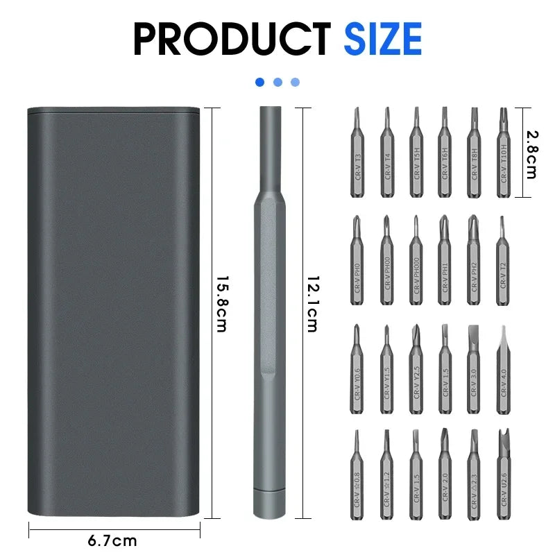 Magnetic Screwdriver Set 25 In 1 Kit Bits Precision Electronics Computer PC Phone Disassembly Multifunctional Maintenance Tool