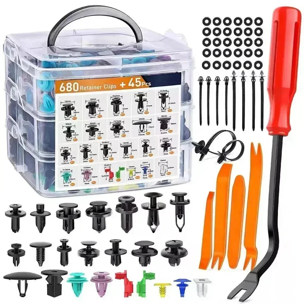 925pcs-100Pcs Auto Fastener Clip Kit Fender Rivet Clips Auto Body Push Retainer Pin Rivet Bumper Door Trim Panel Retainer Repair