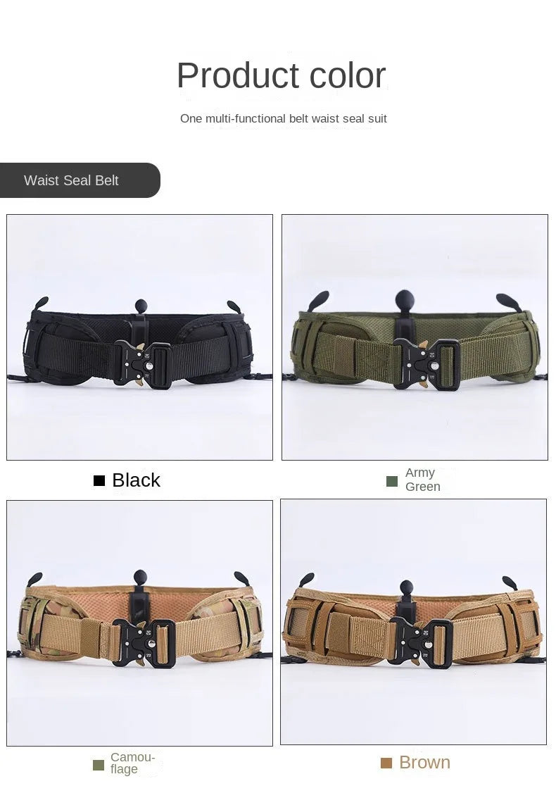 Ceinture de camouflage tactique d'extérieur - Ceinture utilitaire rembourrée Molle Duty légère et durable pour la chasse au paintball et le tir à l'arc 