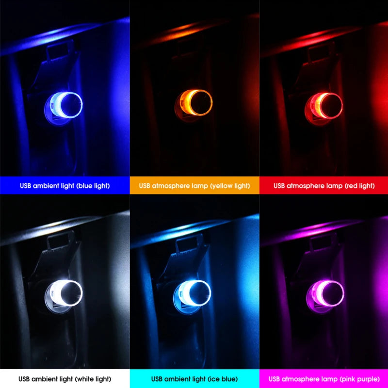 Mini USB LED Car Light Ambient Night Light Decorative Neon Lamp Auto Interior Atmosphere Emergency PC Mobile Power Charging