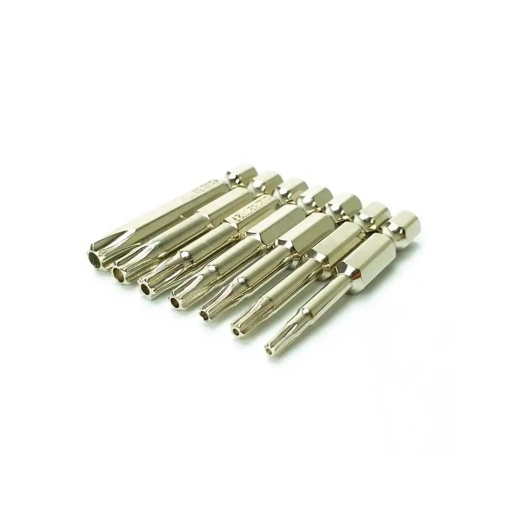 7Pcs 50mm 5 Point Torx Magnetic Screwdriver Set 1/4" Hex Shank Hand Tools T10 T15 T20 T25 T27 T30 T40